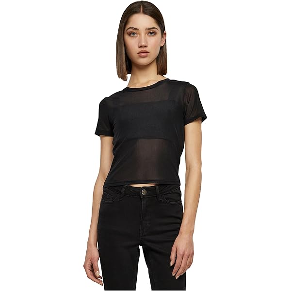 Urban Classics Ladies Short Velvet Tee T-shirt lila S 93% polyester, 7% elastaan Basics