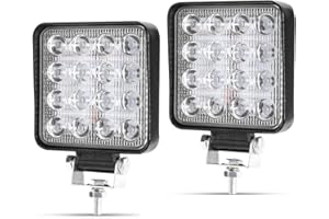 Kraumi 2 X 48W Projecteur Phare de Travail LED Carré 12V 24V Projecteur LED Voiture Etanche IP67 Spot Flood Lumière de recul pour Voiture Camion Tracteur SUV Bateau(2 PCS)