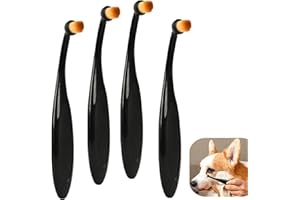 FYHJNC Pro Powder Applicator Brush for Dogs And Cats, 4 Pcs Tear Stain Remover Brush, Washable Superfine Fiber Long Tapered Bristles for Safely Apply Tear Stain Powder