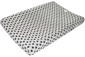 FUN*DAS BCN Fundas BCN ® - Funda para cambiador de bebés - 70 X 50 cm - 80 X 50 cm - Algodón (Fun Black Star, 80x50)