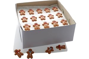 Culpitt Gingerbread Man Sugar Pipings, Edible Royal Icing Cake Decorations, Handmade Ready to Use Cupcake Toppers For Festive Christmas Bakes, Treats, And Desserts - Bulk Pack of 60