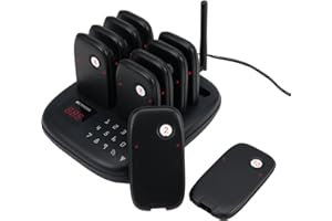 Retekess TD175S Pager Ristorante, 800M Cicalini Per Ristorante, 7 Modalità Di Chiamata, Facile da Usare, Pulsante Touch Facile Da Pulire, Per Vagoni Ristorante, Corte Del Cibo (10 Cercapersone)