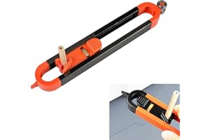 MIKIULY Medidor de Contornos, Duplicador Contorno, Herramienta de Trazo de Lápiz Duplicador de Forma Irregular, Herramienta de Marcado de Perfiles para Piso, Colocación de Baldosas, con Cerradura, Naranja