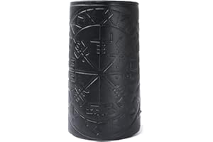 Thajaling Guantelete de cuero, 2 unidades, muñequeras punk, muñequeras de cuero, guantelete vikingo, brújula rúnica en relieve, protectores de brazo de cuero medieval, guardabarros de tiro con arco