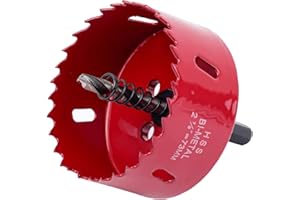 FOZOBAIY M42 Bi-Metal Hole Saw | Dual Flute Design for Cast Iron/Plastic/Resin | Heat-Treated Arbor with Pilot Bit | Fast Cutting, Long Life Blades for Plumber, Conduit, Kitchen, Bathroom and More (73mm)