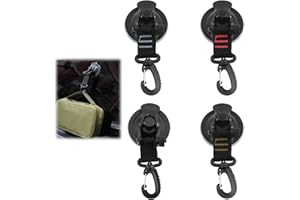 JRILUO 4 Stücke Saugnapf Camping, Saughaken Extra Stark, Saugnapf Befestigung Haken mit Haken Camper Zubehör, für Auto Seitige Markisen Zelte, Camping Wohnmobil Haushalt, Sonnensegel Vordach Autospanner