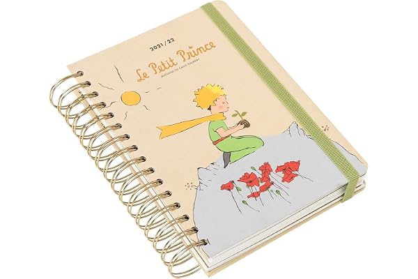 Kokonote - Agenda Scolaire 2021 2022 Le Petit Prince | Agenda Journalier A5 d'Août à Juillet | Agenda Spirale 14,8 x 21 cm | Agenda Etudiant 2021 2022