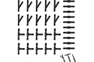 KMUQSHY 30 Pièces Connecteurs Universels Lave-Glace Tuyau Voiture 4mm, Raccord Buse Essuie-glace Forme T Droit et Y, Accessoires de Raccordement Pulvérisation Compatible Pare-Brise Buse et Réservoir d’Eau