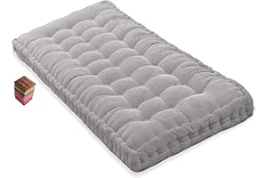 ILIEMAO Matelas de Sol capitonné ou Coussin pour Banc de Jardin 1/2/3 Places, Banquette et Chaise Longue Palette, 170 cm, 180 cm, Coussin pour Banc 150 cm Exterieur Interieur sur Mesure(Light Gray 1d,120x40 c