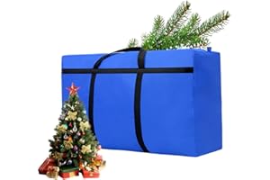 ODOT Christmas Tree Storage Bag Fits up to 7ft - Heavy Duty Xmas Christmas Ball Bag, Blue 600d Oxford Waterproof Storage Bag with Sturdy Handle and Durable Zipper, 110X60X35CM