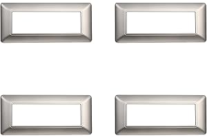 ZOREI 4 Pezzi Placche Compatibile Con Bticino Matix, Placche In Plastica (6 Posti/Moduli,Silver)