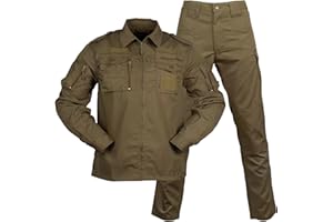 Duohropke Tactical Shirt Military Shirt and Trousers Airsoft Men's Long Sleeve BDU Combat Camouflage Camo Combat T-Shirt for Tactical Paintball Uniform Army