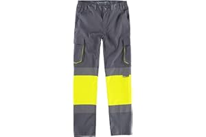 Work Team Pantalón Slim Fit de Alta Visibilidad y Cintas Reflectantes, Tejido Elástico. EN ISO 20471. Clase 1. Unisex