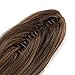 Women Short Wavy Curly Claw Ponytail Clip-on Hair Piece Extensions Light Brown
