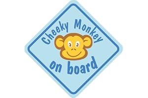 Castle CHEEKY MONKEY ON BOARD Blue Diamond Hanging Car Window Sign