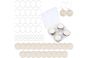 SUNNYCLUE 1 boîte Charmes De Verre à Vin De Noël Étiquettes à Breloques avec 20 pendentifs en bois, 20 boucles d'oreilles et 20 anneaux de saut pour les fêtes, les cadeaux et les réunions de famille