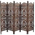 Urbane Crafts Wooden Room Partition/Screen/Room Divider/Room Separator Traditional Handicrafts 6Ft (Dark Brown) (4 Panel) (5 Panel)