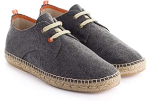 ABARCA Espadrilles für Herren aus Jute und Terra-Stoff, handgefertigt, lässiger Blucher-Schuh mit flexiblen, weichen und atmungsaktiven Schnürsenkeln.
