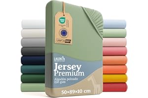 Laleni Premium Sabana Bajera Cuna 50x89 cm Cuna de Bebe - Sabana Bajera Cuna para Cochecito Bebe certificada Oeko-Tex - Sabana Cuna de 100% algodón - sabanas bajeras Cuna - Sabana minicuna - en Verde