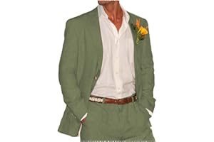 Tiavllya Sommer Leinen Anzüge Herren Zweiteilige Anzüge Set Casual Retro Hochzeit Smokings Party Strandanzug