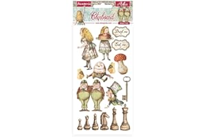 Stamperia International Chipboard-Alice Through The Looking Glass, Various, 15 x 30 cm