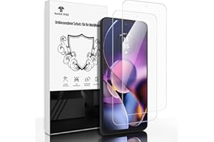 THREE-TREE Schutzfolie für Panzerglas für Motorola Moto G54 5G (2 Stück), 2,5D Gebogene Kante Panzer Schutz Glas, Passt Perfekt, Ultrabeständig 9H Hartglas, Anti-Kratzen, HD Klar Displayschutzfolie für Moto G54