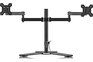 Bracwiser Full Motion Free Standing para Pantallas de 13 a 27 Pulgadas, Soporte ergonómico para Soportes de Escritorio con Brazo de Monitor Doble, rotación giratoria inclinable, ML7442