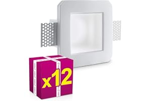 SUPERIA MILANO Superia - 12pz Portafaretto in Gesso CERAMICO da Incasso Quadrato per Controsoffitti cod. GA100