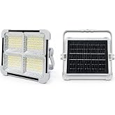 200W Solar LED Projekt&ouml;r, 3 Renk Işık Modlu Şarjlı Kamp Lambası, USB Girişli G&uuml;neş Panelli Acil Durum Işığı İP44