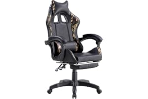 Brigros Silla Gaming, Cuero sintético, Camuflaje, Normal