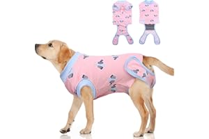 PUMYPOREITY Recovery Suit Hunde, Wundschutzanzüge Welpen Haustiere Postoperative Pflege Schutzkleidung Wunden nach Chirurgie Verhindern Sie Lecken Beißen Alternative E-Collar nach Operationen(Rosa, S)