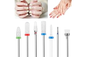 BLUESEABUY 7 Stück Keramik Nagelfräser Bits Professioneller Nagelfräser Aufsätze Nagelfräser Gelnägel Zubehör Entfernen Gel Acryl Nagelhaut Diamant Nagelbohrer Fräser Bit für gelnägel Maniküre Pediküre