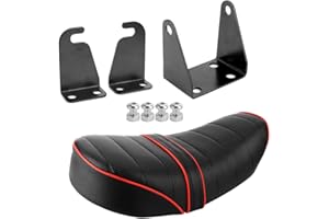 Hlyjoon Motorrad Sattel Motorrad Sitz Sitzsattel Leder Kissen Wasserdicht Motorrad Sitzkissen Retro Schwarz für Z50 Z50J Z50R Z50M Z50Z Monkey G50F 50