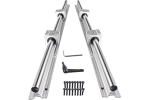 CNCMANS SBR20-1500mm Linear Guide 2 Pieces SBR20 Stainless Steel Linear Rail and 4 Pieces SBR20UU Bearing Block CNC Parts for Automated Machines and Equipments (SBR20 59.05inch)