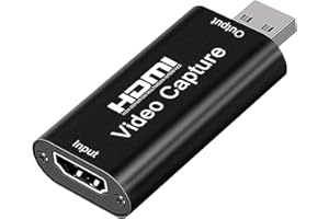 JESIAH HDMI to USB 2.0 Video Capture Card, 4K/1080p Audio Capture Device Output Record Audio Grabber for Live Broadcasts Streaming Conferencing Gaming Video Recording for Switch PS4 PS5 Xbox OBS PC Laptop