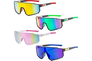 LEIKURVO Lot de 4 lunettes de soleil polarisées pour homme et femme - Protection UV400 - Lunettes de protection rapides - Pour le sport de plein air, la pêche, la conduite, les voyages