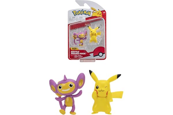BANDAI - Pokémon - Pack de 2 Figurines Battle - Pikachu et Capumin - W11 - Figurines 5 cm à Collectionner - JW2635