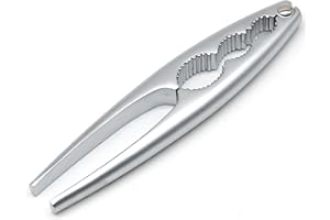 Atsmoce® Schiaccianoci per Noci, Nocciole/Mandorle/Pistacchi, 3 Aperture per Noci Grandi e Piccole, Argento Smerigliato, Circa 17 cm