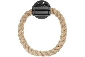 Alicer - Toallero de pared de hierro fundido con cuerda de cáñamo industrial