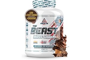 AS American Suplement | The Beast Mass Gainer | 2 kg | Bombon Rocher | Contiene Creatina Monohidrato | Ayuda a Subir de Peso | Alto en Carbohidratos y Proteínas