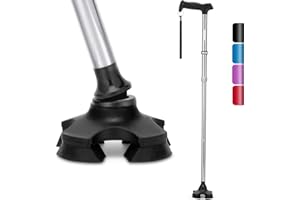 Rehand Canne de Marche pour Homme et Femme – Pliable, Réglable, Légère, Pivotante Autoportante, Poignée Douce, avec Sac de Voyage, Canne de Marche pour Personnes âgées et Adultes