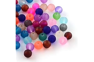 PERLIN Lot de 100 perles de verre givrées rondes - 6 mm - Multicolore - R73