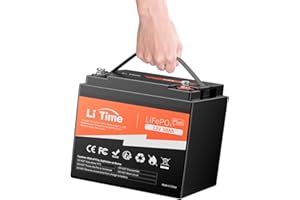 LiTime 12V 50Ah Plus Lithium Leisure LiFePO4 Battery, 4000+ Deep Cycles 10 Years Life, 640W Output Power, 50A BMS, Backup Power for Caravans, Trolling Motor, RV, Boat, Fish Finder, Mobility Scooter