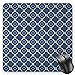 Produktbild BGLKCS Quatrefoil Mauspads,Ethnic Arabian Tessellation Theme Entwined Curved Motifs of Marrakesh Tile Art,Standard Size Rectangle Non-Slip Rubber Mousepad,Blue White