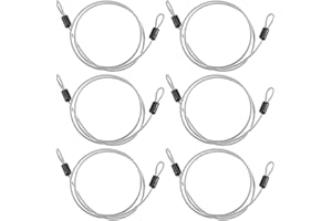 GORGECRAFT 6 câble de Sécurité en Acier 100cm*4mm Câble de Sécurité en Acier Inoxydable avec Revêtement Transparent Câble Métallique de Verrouillage de Bagages avec Double Boucle Corde de Verrouillage