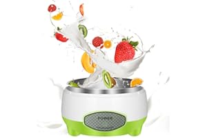 ATYHAO Yogurtiera, Yogurtiera Greca Macchina Yogurtiera con Pentola Interna in Acciaio Inossidabile per Yogurt Biologico Casalingo (Spina UE 220V)