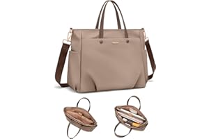 GOLF SUPAGS Borsa Tote per Laptop da 15 Pollici, Borsa a Tracolla per Computer Borsas da Lavoro Grande per Donna, Custodia per Laptop Borsas Elegante per Viaggi D'affari (Champagne)