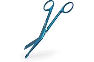 Green Max Lister Bandage Scissors-Safety Bandage & Trauma Shears-Stainless Steel Professional Scissors for First Aid Utility-Medical Care & Home Nursing-Size 5.5"-Color Blue