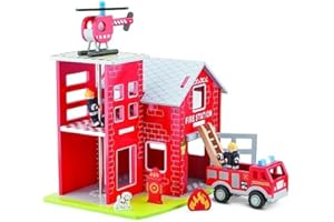 EITECH New Classic Toys Fire Station, Multicolore, Set di Caserma dei Vigili del Fuoco, 11020