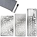 Produktbild GIMARS 3 Stück Edelstahl Schablone Malen Multifunktionale Zeichnung Lineal - Zusatz mit einer tragbaren Reißverschlusstasche - Set ideal für Bullet Journal, Scrapbooking, Karten und Craft Projekte